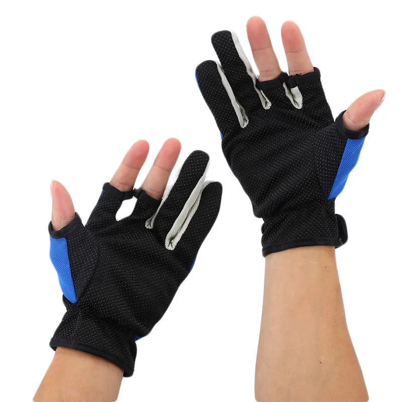 

Unisex Breathable Hand Guard UV Protection Non-slip Three Cut Finger Gloves for Outdoor Fishing