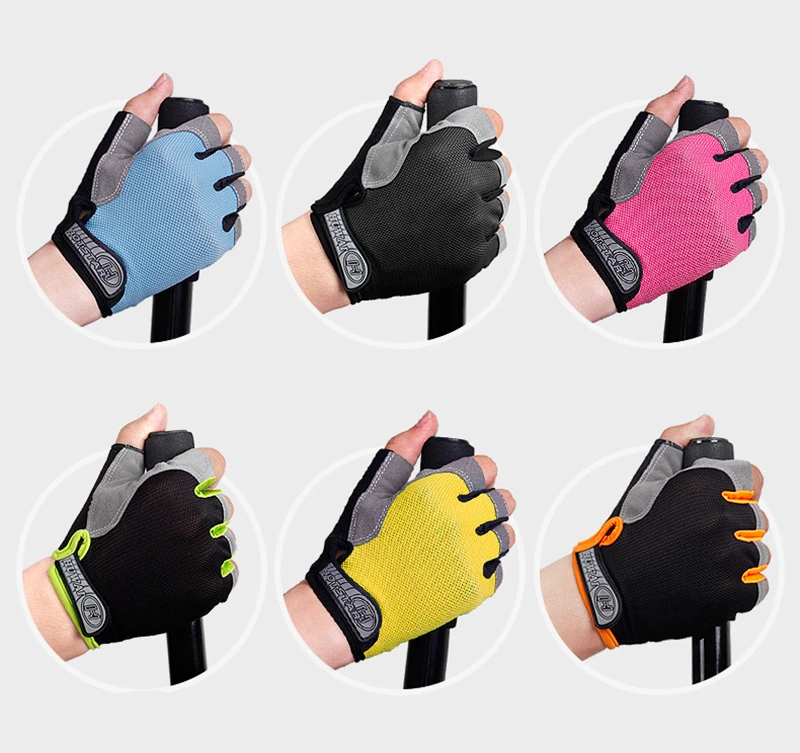 Summer menwomen fitness gloves gym weightlifting cycling yoga bodybuilding training thin breathable non-slip half finger gloves (3)