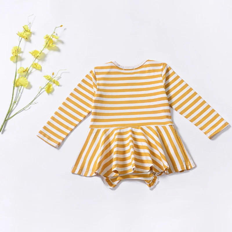 Baby Rompers Striped Long Sleeve Clothes Newborn Boys Girls Warm Romper