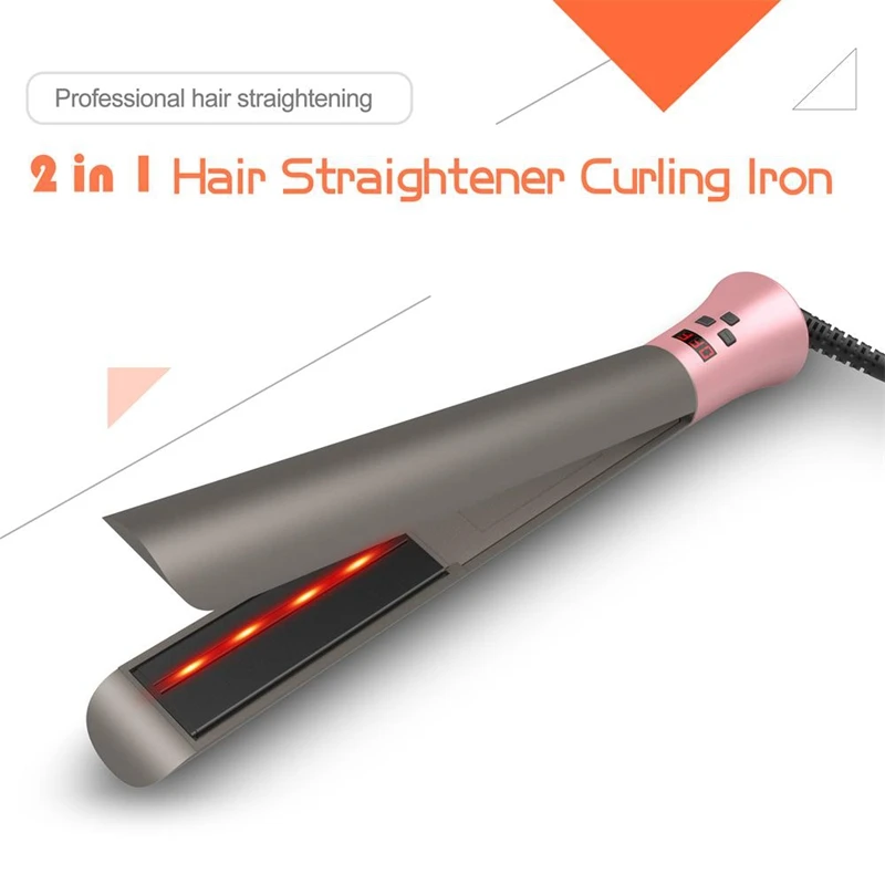 Профессиональный Выпрямитель для волос бигуди для волос Flat Iron инфракрасный выпрямитель волос плойка светодиодный Дисплей США Plug