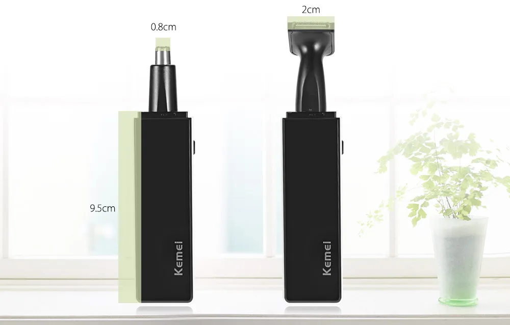 KM - 6672 2 in 1 Rechargeable Nose Ear Sideburns Cleaner Hair Trimmer