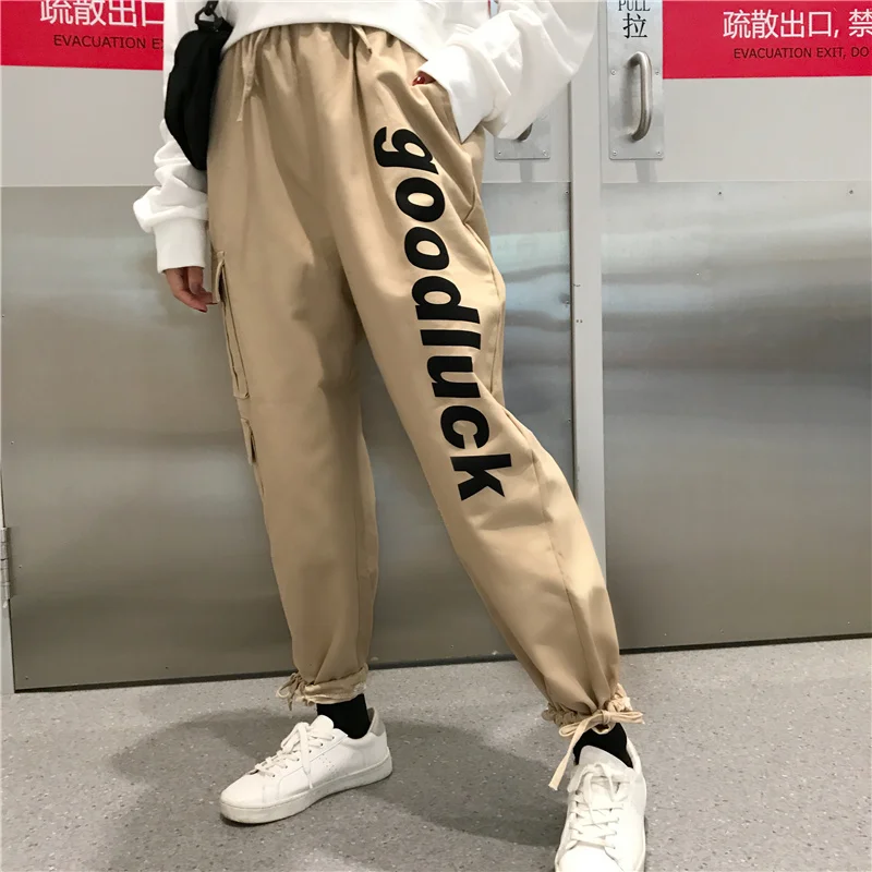 

Women's Trousers Ulzzang Japanese Kawaii Ladies Lace-printed Workwear Casual Pants Female Cute Japan Harajuku For Women