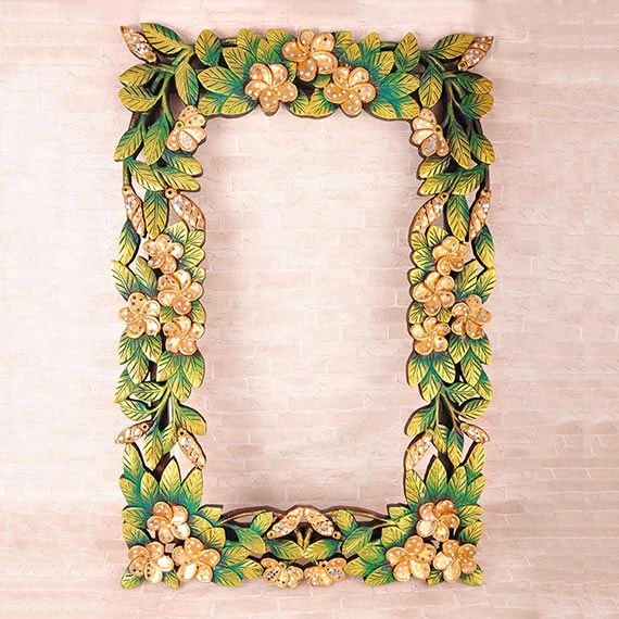 New Thai Home Decor Handicrafts Handmade Painted Flower Carved Frame New Thai Home Decor Handicrafts Handmade Painted Flower Carved Frame Wedding Gift Dressing Makeup
