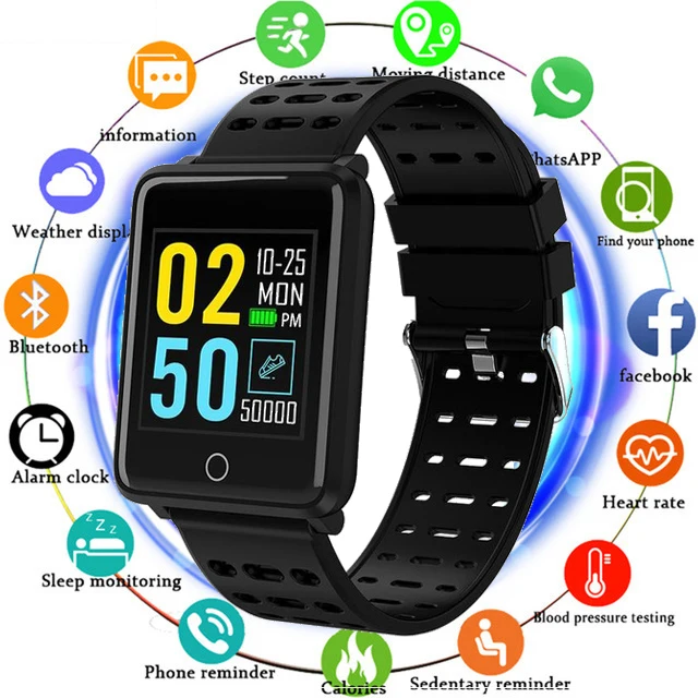 

Smart Bracelet 1.44 Color Screen Heart Rate Blood Pressure Monitoring GPS Track Movement IP68 Waterproof Health Watch PK Q9 F3