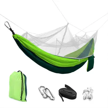 

2 Person Travel Outdoor Camping Tent Ultralight Hanging Hammock Bed With Mosquito Net Portable Parachute Cloth Hammock