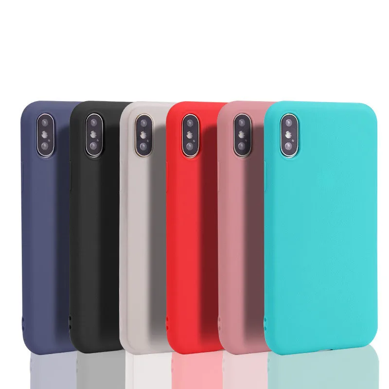 

Ricestate silicon Candy Color Back Cover Case For iphone X XR XS XS Max 6 6S 7 8 Plus Simple Solid Color Ultrathin Soft TPU case