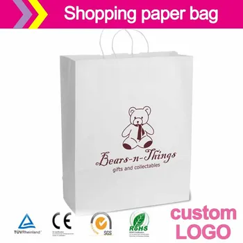 

Premium Shadow Stripe Colored Kraft paper Bags Bright Colored Matte White china alibaba printed shopping