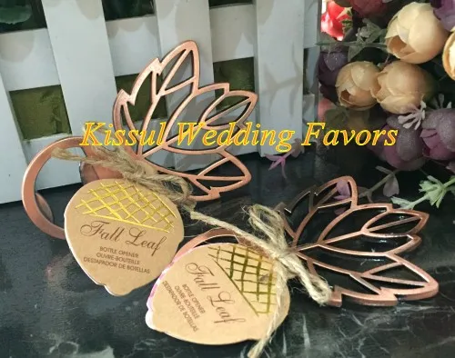 50 Pieces Lot Autumn Themed Wedding Favors Of Copper Fall Leaf