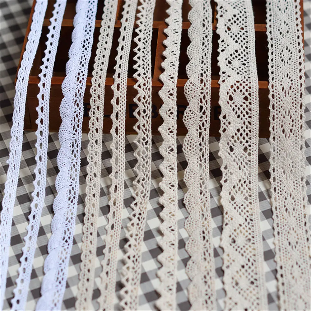 

5 Yard Cotton Crochet Lace Trim Fabric Ribbon Sewing Handmade Craft Tatt Ivory DIY Craft Supplies Accessories Vintage