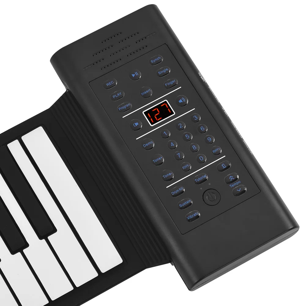 Высокое качество 88 ключей портативный рулонное пианино электронная клавиатура кремния встроенный стерео динамик 1000mA литий-ионный батарея поддержка