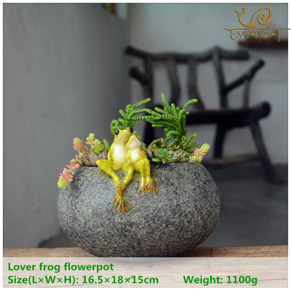 ED original quality design big size decorative flowerpot fairy garden creative modern style stone shape duck home/garden decor 