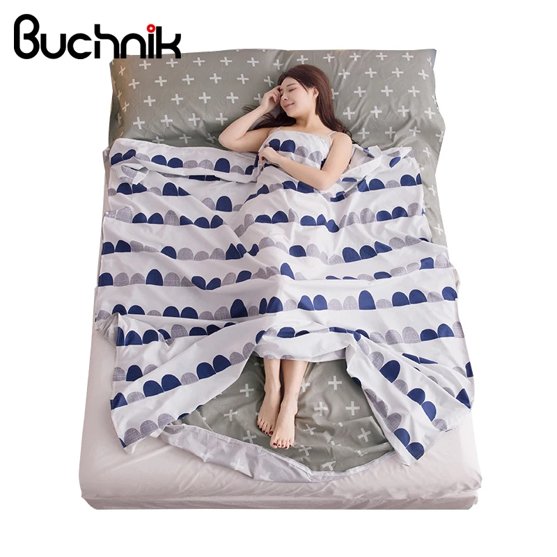 

BUCHNIK Travel Polyester Fitted Sheet Printing Sleeping Trip Essentials Bag Bed Sheets Comfort Mattress Cover Accessories Item