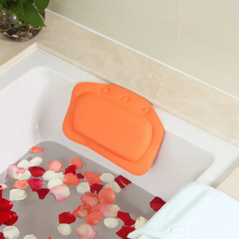Ванная комната ПВХ принадлежности для ванной удобный подголовник Водонепроницаемая Подушка практичная подушка для ванной - Цвет: orange