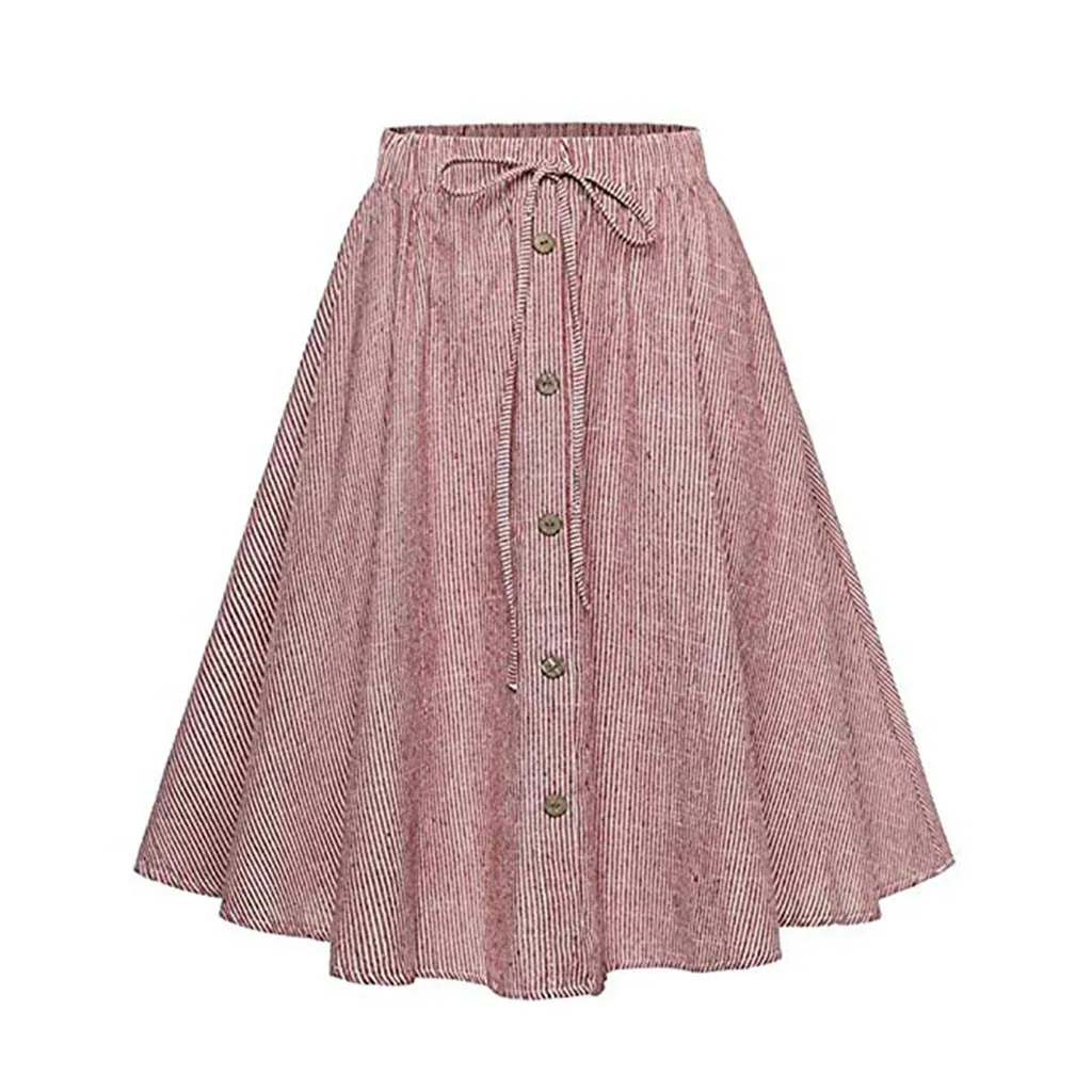 Женская юбочка faldas jupe femme shein saia Полосатая однобортная кружевная юбка с высокой