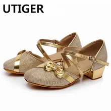 Женские бальные туфли для латинских танцев для девочек, детская обувь для самбы и чаши, обувь для занятий танцами на низком каблуке 3,5 см, обувь для сальсы для девочек