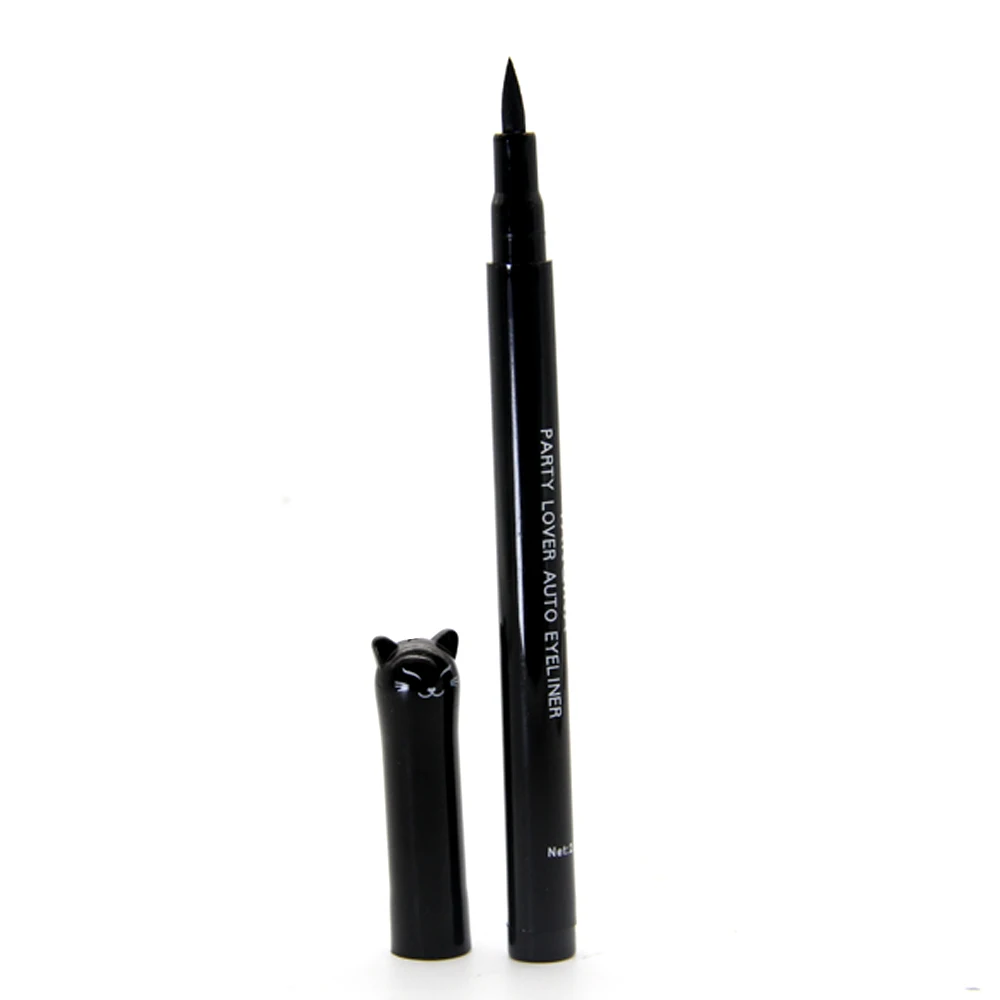 Cat Eyes Makeup Black Eyeliner Pen Waterproof Make up Liquid Eye Liner Pencil Fast-dry Cosmetic Tool Eyelid Enhancer Liner Brush