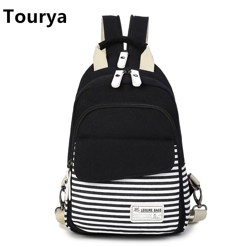 

Tourya Fashion Canvas Women Shoulder Backpack Crossbody Bags for Teenagers Girls Travel Bags Casual Shoulder Sling Bag Chest Bag