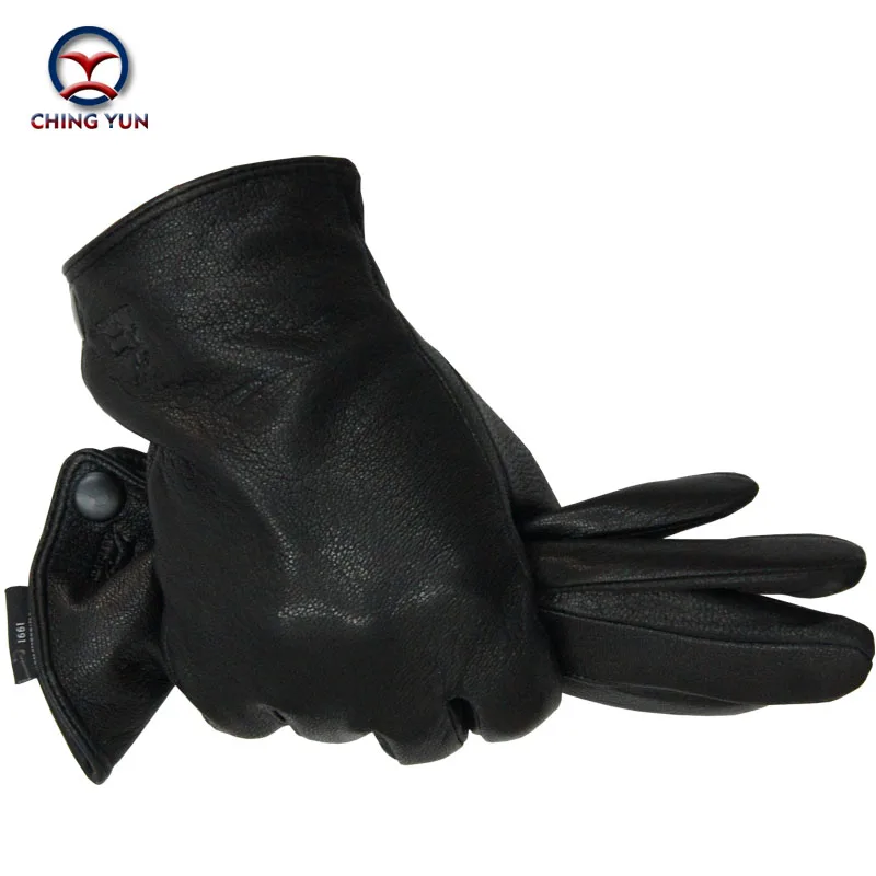Preise Winter mann deer haut lederhandschuhe männlichen warme weiche männer armmanschette schwarz männer fäustlinge imitate kaninchenfell 70% wolle lining 04