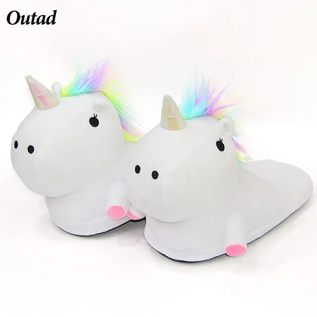 Cartoon Women Slippers Fur Unicorn Slipper Warm Indoor Bedroom Unicornio Shoes For Men And Women
