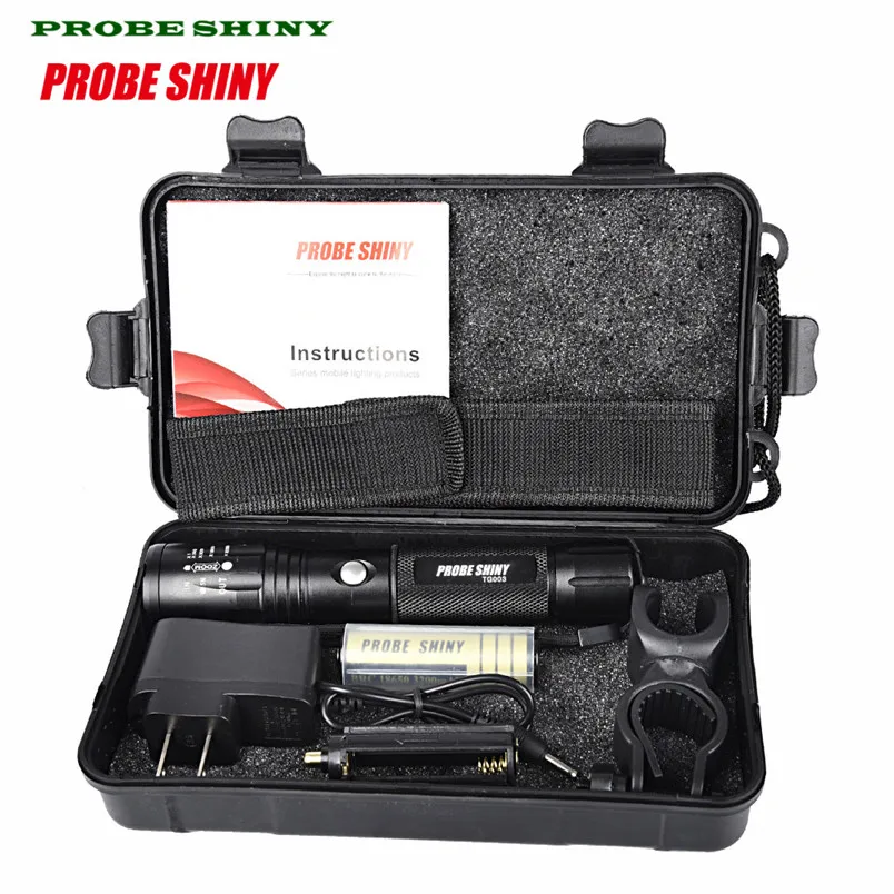 

HOT!!! X800 Zoomable XML T6 LED Tactical Flashlight+18650 Battery+Charger+Case US plug Free Shipping #NO24