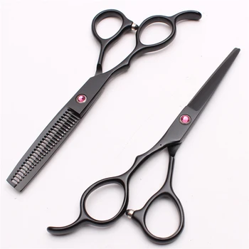 

C8001 5.5" Japan Customized Logo Black Professional Hairdressing Clipper Cutting Shear Thinning Scissors Left-Hand Hair Scissors
