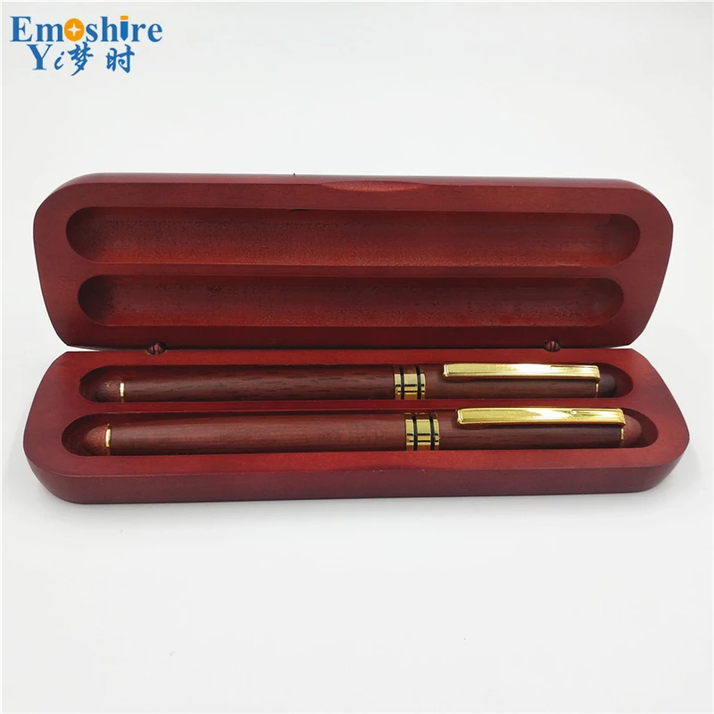 Emoshire Mahogany pen set mahogany signature pen two wooden pen box custom to send colleagues (9)