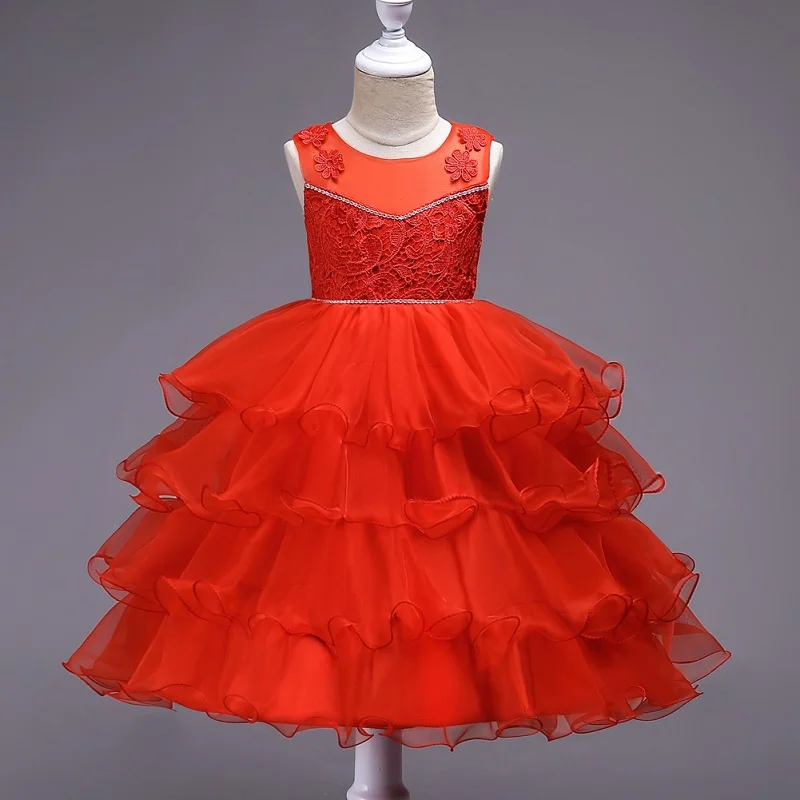 Вечерние пышные платья для девочек-подростков 3-14 лет; свадебное платье с цветочным узором для девочек; детская одежда принцессы без рукавов - Цвет: as picture