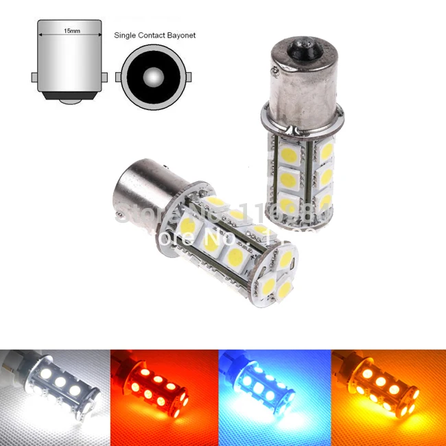 2 Pcs x 1156 BA15S 5050 18 SMD LED Turn Signal Light or Reversing Lamp White yellow blue red | Автомобили и мотоциклы