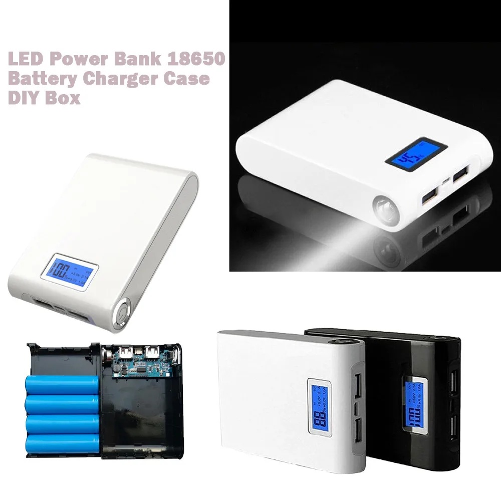 2018 LED5V 12000mah Двойной USB Power Bank 18650 батарея зарядное устройство чехол DIY коробка для