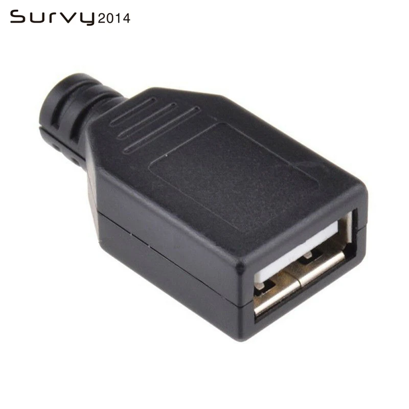 10 шт. 4 контактный разъем USB типа А с черной пластиковой крышкой|Интегральные