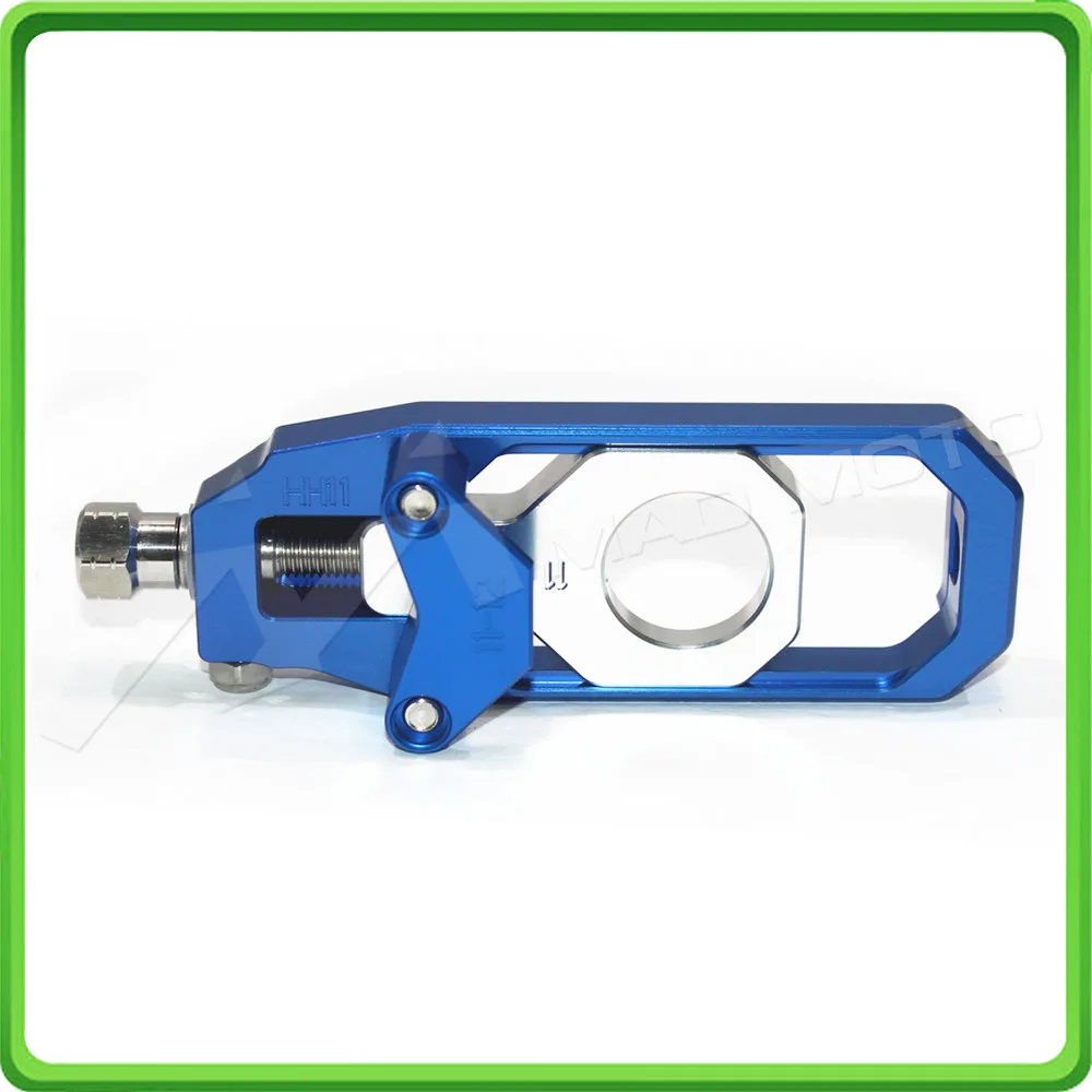 Motorcycle Chain Tensioner Adjuster fit for KAWASAKI Ninja ZX6R ZX-6R 2005 2006 2007 2008 2009 2010 2011 2012 Blue & Silver (9)