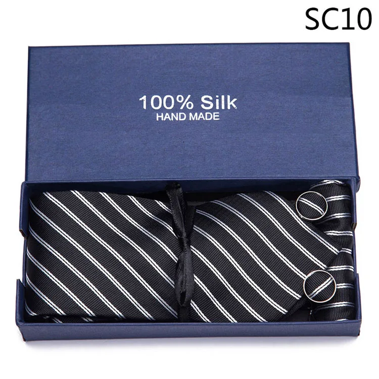 Новый 4 шт./компл. 100% шелковые галстуки Для мужчин галстуки стильный галстук комплект плед полосой Ман галстук с подарочной коробке