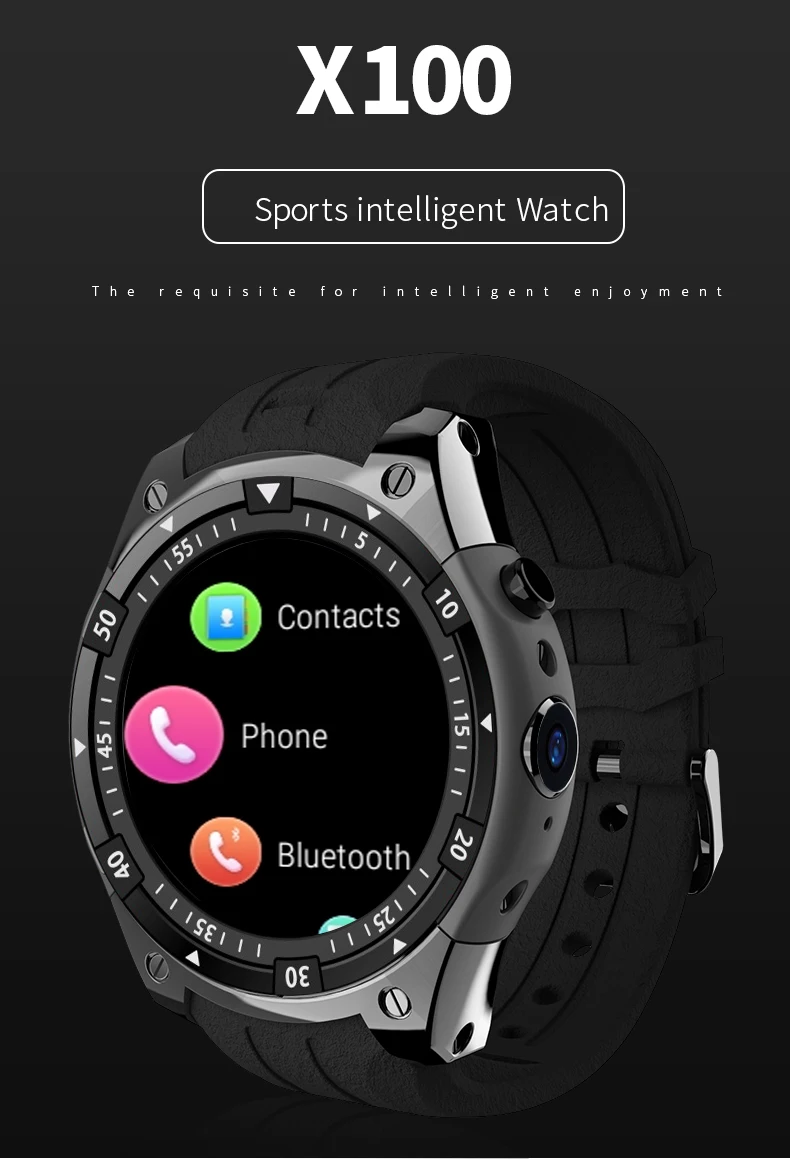MTK6580 3G Internet Heart Rate Smart Watch with GPS WIFI SIM Card Call Camera Smartwatch for Watch Video Play Game Best Gift