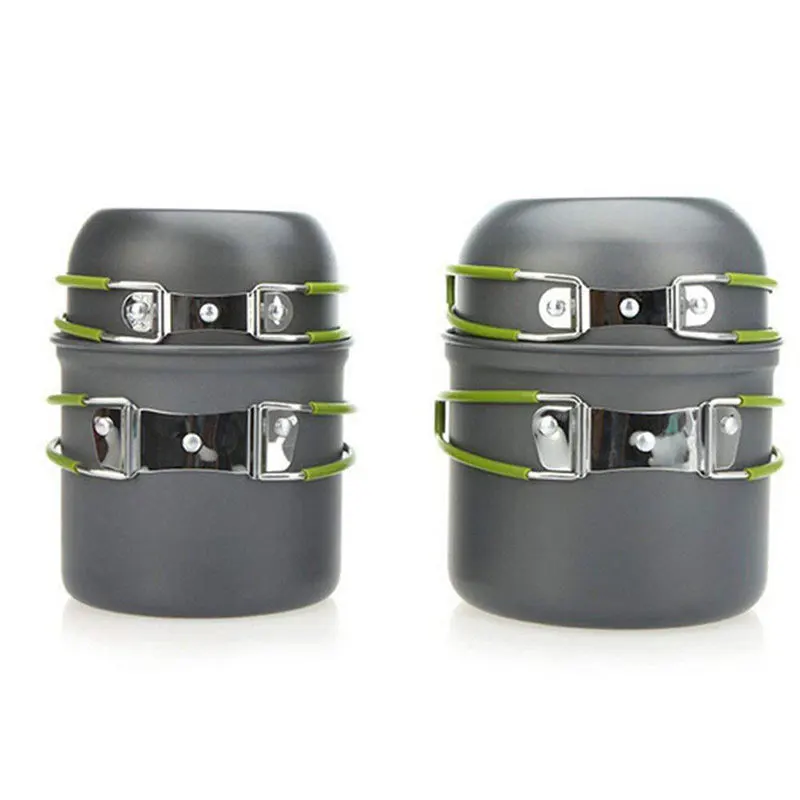 VILEAD portátil al aire libre Camping olla 2-3 personas Picnic utensilios de cocina 10 sets de senderismo Tour cocinar fideos instantáneos de Camping olla