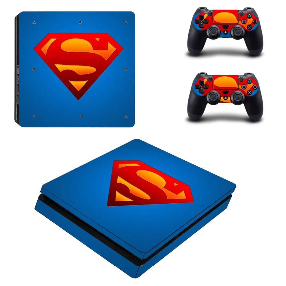 С логотипом Супермена из винила и кожи PS4 тонкая кожа Стикеры наклейка Стикеры s для PS4 тонкая консоль и контроллер