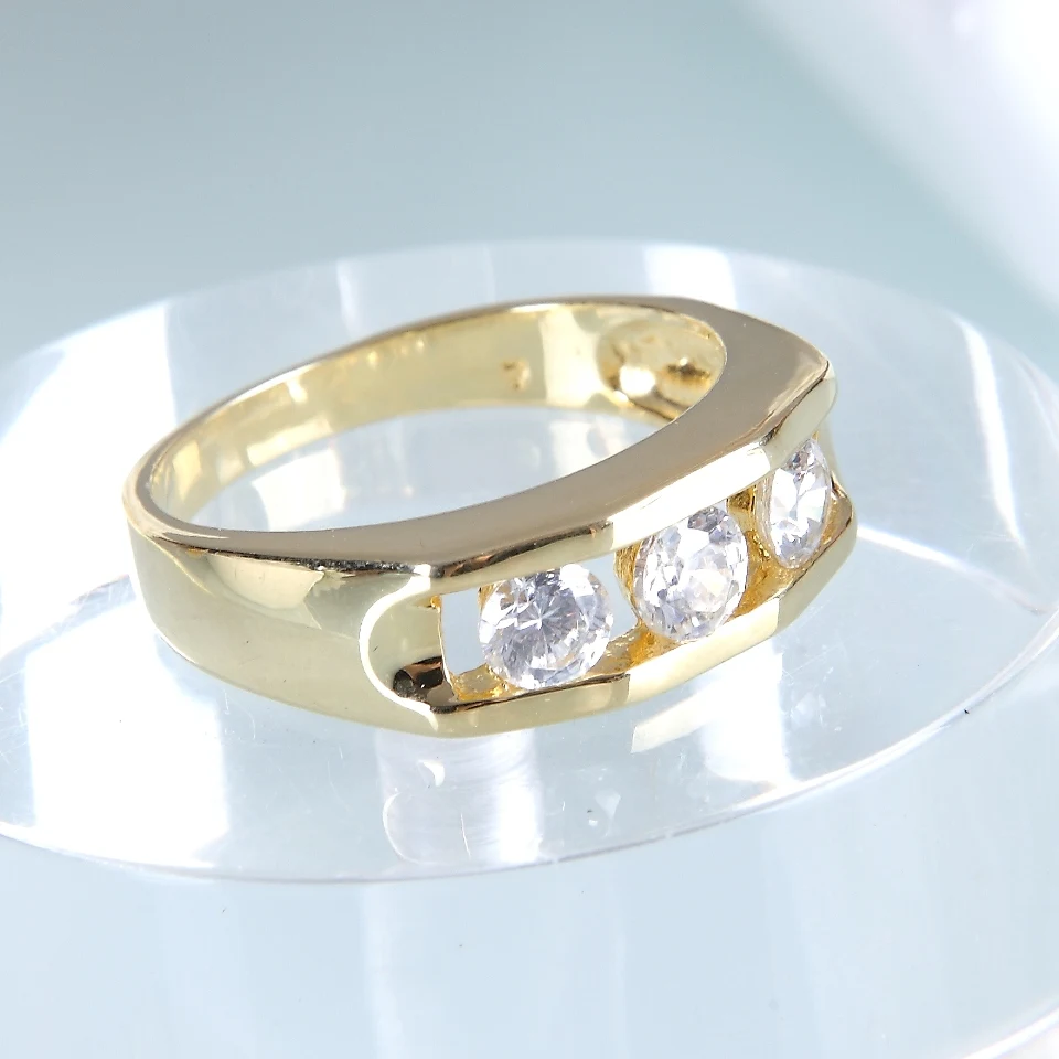 

925 sterling silver jewelry women wedding rings classic design fine quality cubic zircon stone light yellow gold color coated