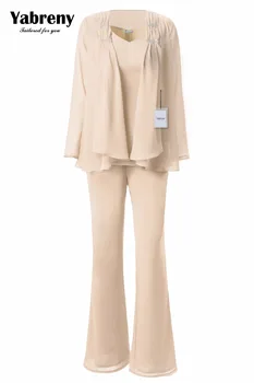 

Yabreny 3PC Mother of the Bride Chiffon Trousers set champagne MT001703-2