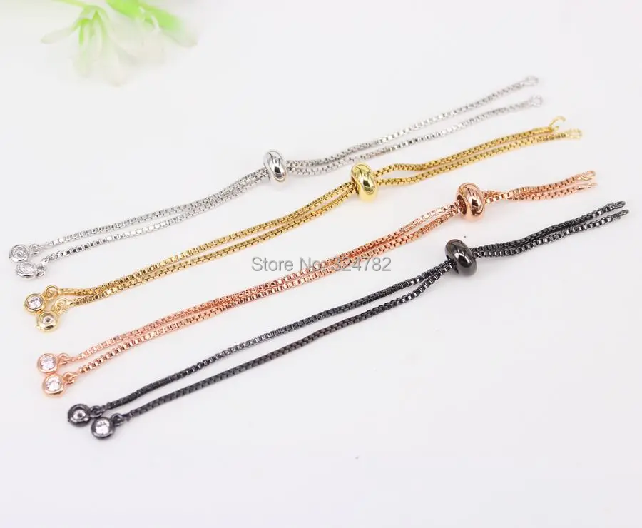 40 шт смешанный цвет шарма цепь для изготовления браслета, регулируемая цепь плетеный браслет для женщин браслет, ювелирные изделия поставка для DIY