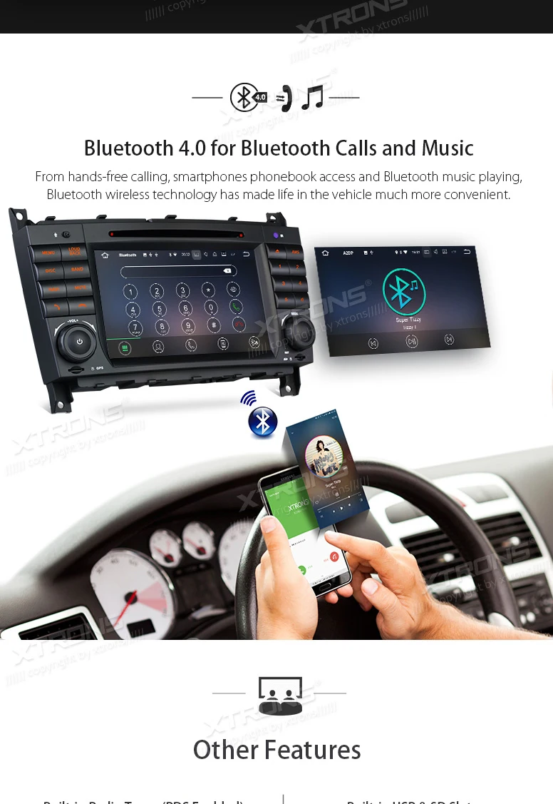 Discount XTRONS 2 Din 7" HD Android 7.1 Radio GPS HDMI Car DVD Player for Mercedes Benz W209 W203 C180 C200 C220 C230 C240 C250 C270 W463 13