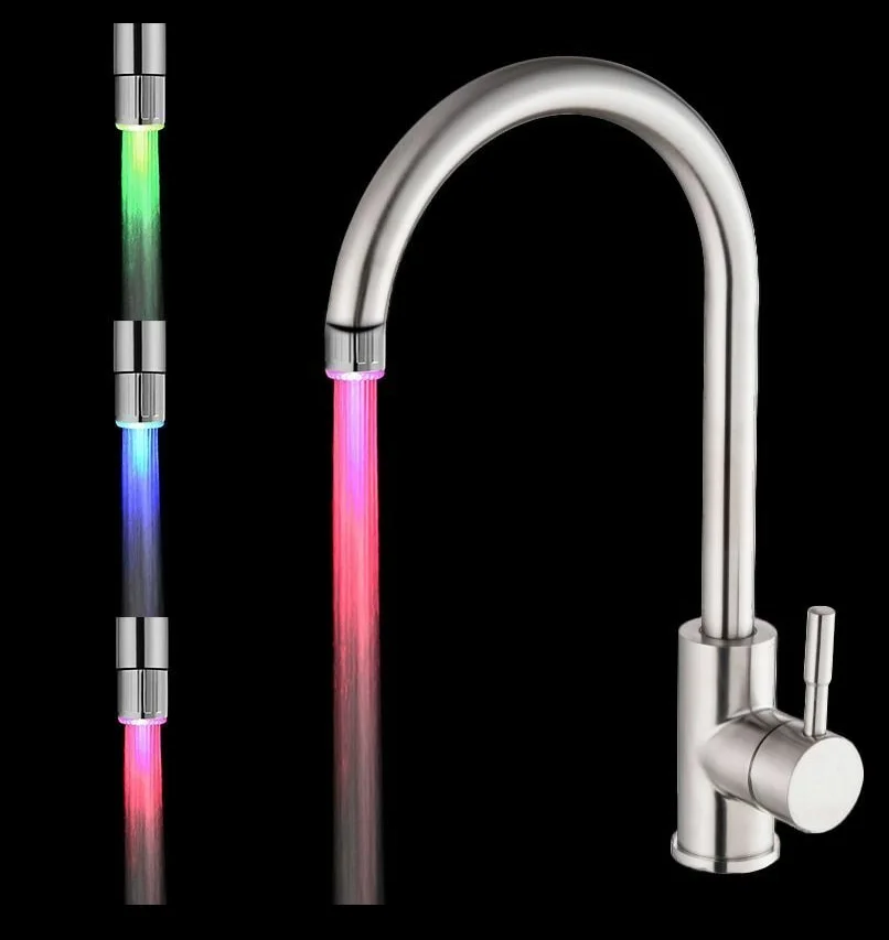 

Colorful LED Water Faucet Lights Colorful Changing Glow Shower Head Kitchen Tap Aerators for Kitchen Bathroom Products