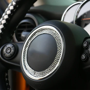 

Car Styling Steering Wheel Center Trim Crystal Sticker Decor Cover For Mini Cooper F56 F55 Bling Bling Decoration
