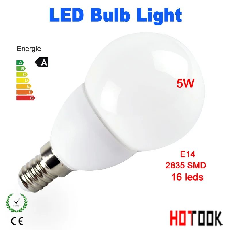 

E14 2835 LED Bulb Lamp 5W 220V indoor lighting for home 2835smd bombillas AC85-265v 2835 SMD 360 degree CE RoHS X 100PCS