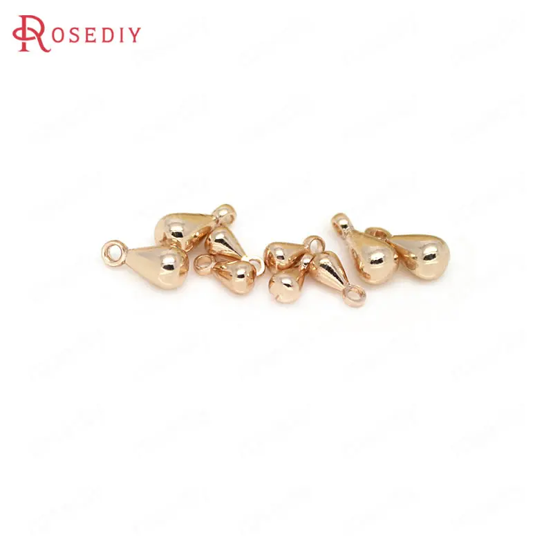 

20PCS 3*6MM 4x8MM 24K Champagne Gold Color Plated Brass Drop Shape End Beads High Quality Diy Jewelry Accessories