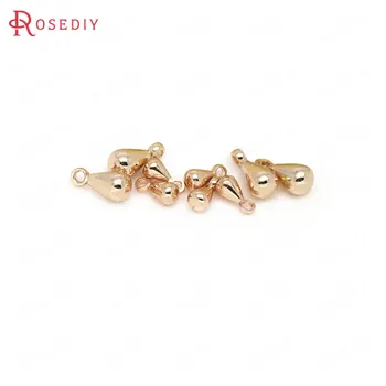 

20PCS 3*6MM 4x8MM 24K Champagne Gold Color Plated Brass Drop Shape End Beads High Quality Diy Jewelry Accessories