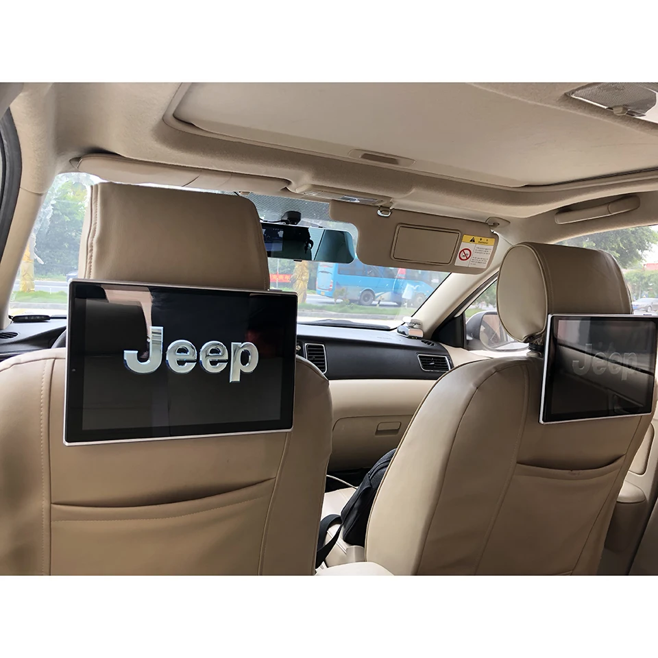Excellent In Car Headrest DVD Player With Wireless Headphones Android Monitor For Jeep Grand Cherokee Auto TV Screen 11.8 inch 4