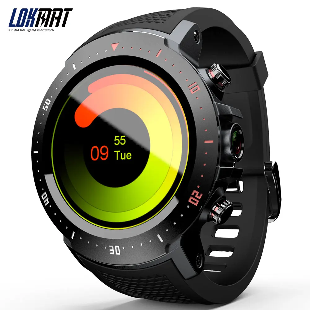

LOKMAT Android SmartWatch Heart Rate monitor 1GB/16GB Bluetooth Waterproof WIFI GPS 4G Men Clock Smart watch For ios