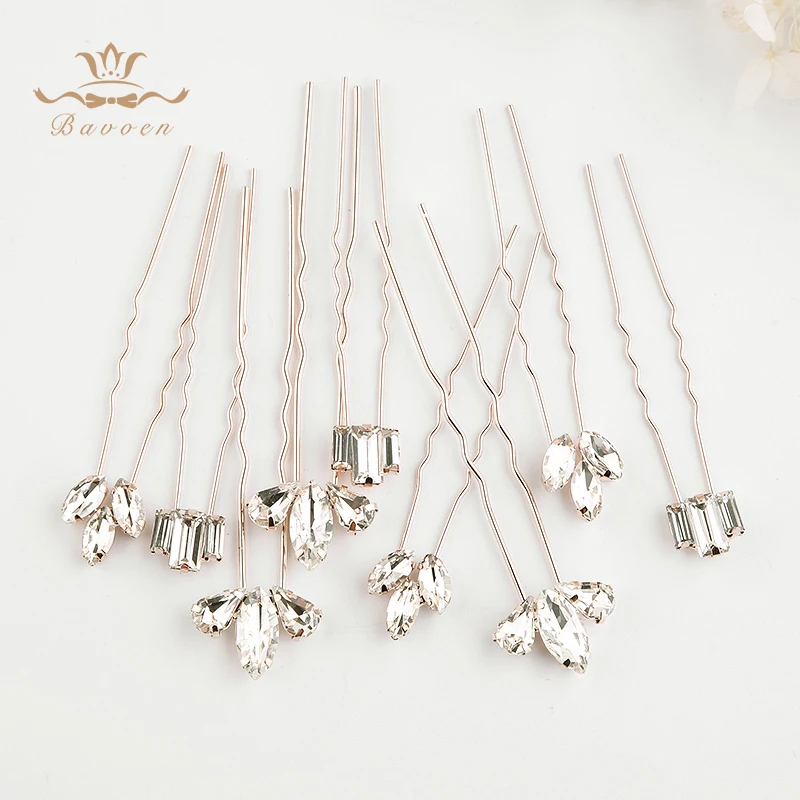 

9 pics/ lot Women Sparkling Crystal Wedding Hair Accessories Handmade Gold Hair Sticks European Pearls Hairbands Hairpins