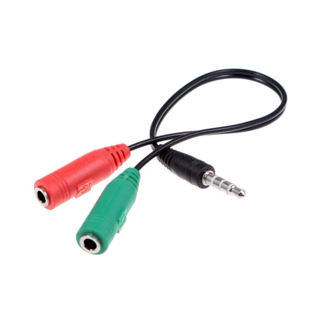 AUX кабель 3,5 мм стерео аудио разъем 2 штекера к 1 гнездовой Кабель-адаптер сплиттер микрофон и разъем для наушников шнур