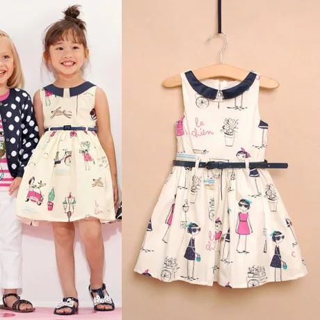2016 New fashion summer style kids clothe princess dress for girl embroidery clothes kids dress