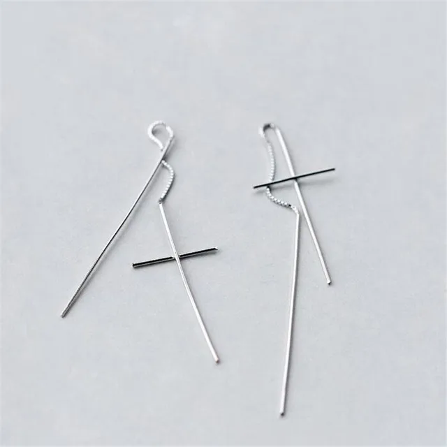2018 New Design Long Fine Jewelry 925 Sterling Silver Cross Earrings 2018 New Design Long Fine Jewelry 925 Sterling Silver Cross Earrings Wire For Women